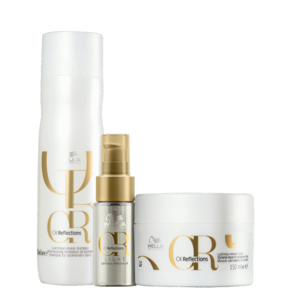 KIT4_1.png Kit Wella Professionals Oil Reflections Shampoo + Máscara e Óleo Light 30ml (3 Produtos)
